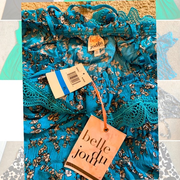 NWT XL Belle Du Jour off shoulder shirt with halter strap - Picture 2 of 2